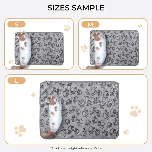 Polyester Microplush Dog Cat Blanket, Grey - Small (60cm×40cm) - thumbnail 3