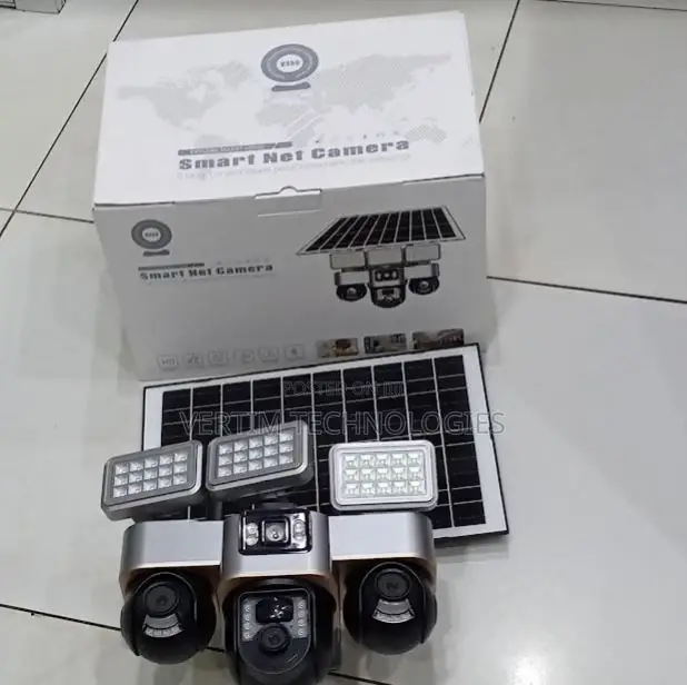 Storage Support 12mp 4g PTZ 3-Lens Camera With Solar Flood Light