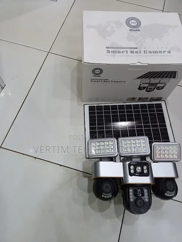 Rotating 12mp 4g PTZ Multiple Lens Screens Camera Solar Flood Light