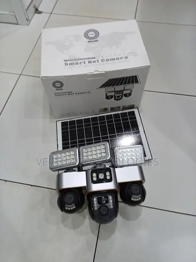 Cloud Storage Support 12mp 4g PTZ Solar Camera With Solar Flood Light
