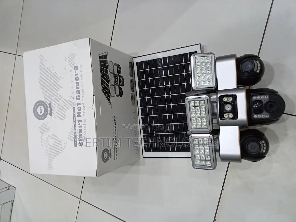 Pir Human Detection 12mp 4g PTZ Multiple Lens Solar Camera Flood Light