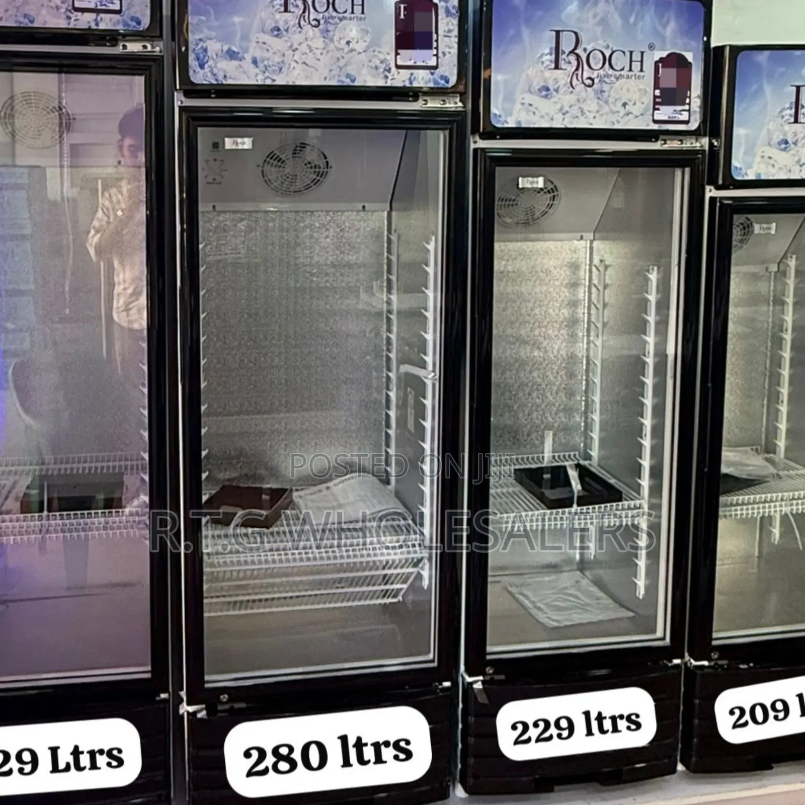 Roch 229l Vertical Display Fridge Rsf‐290‐O – Upright Cooler