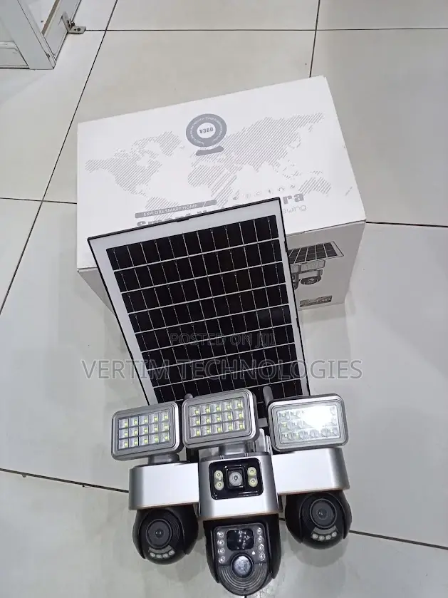Night Vision Activated 12mp 4g PTZ Solar Camera With Solar Flood Light