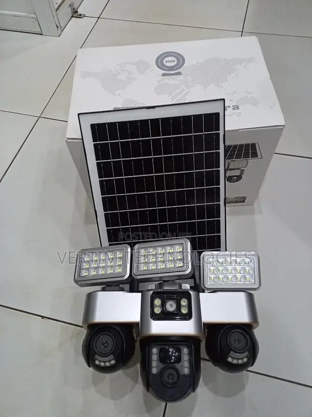 Longer Lasting 12mp 4g PTZ Multiple Lens Camera With Solar Flood Light