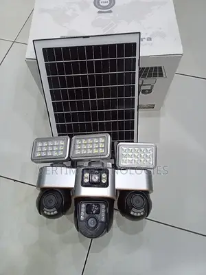 Plug and Play 12mp 4g PTZ Multiple Lens Camera With Solar Flood Light