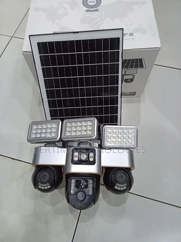 Plug and Play 12mp 4g PTZ Multiple Lens Camera With Solar Flood Light