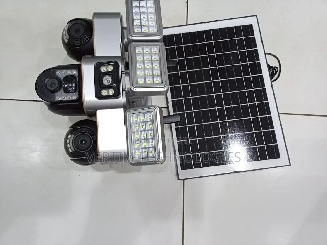 Best Performance 12mp 4g PTZ Multiple Lens Camera Solar Flood Light