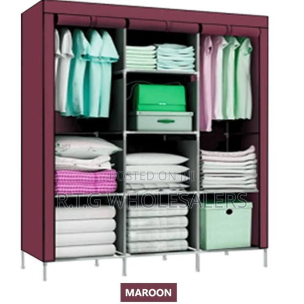 Metal 3‐Column Portable Wardrobe With Shelves — Durable Easy Setup
