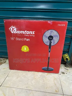 Ramtons 16inches Standing Fan - 3 Speed - Black Rm/572
