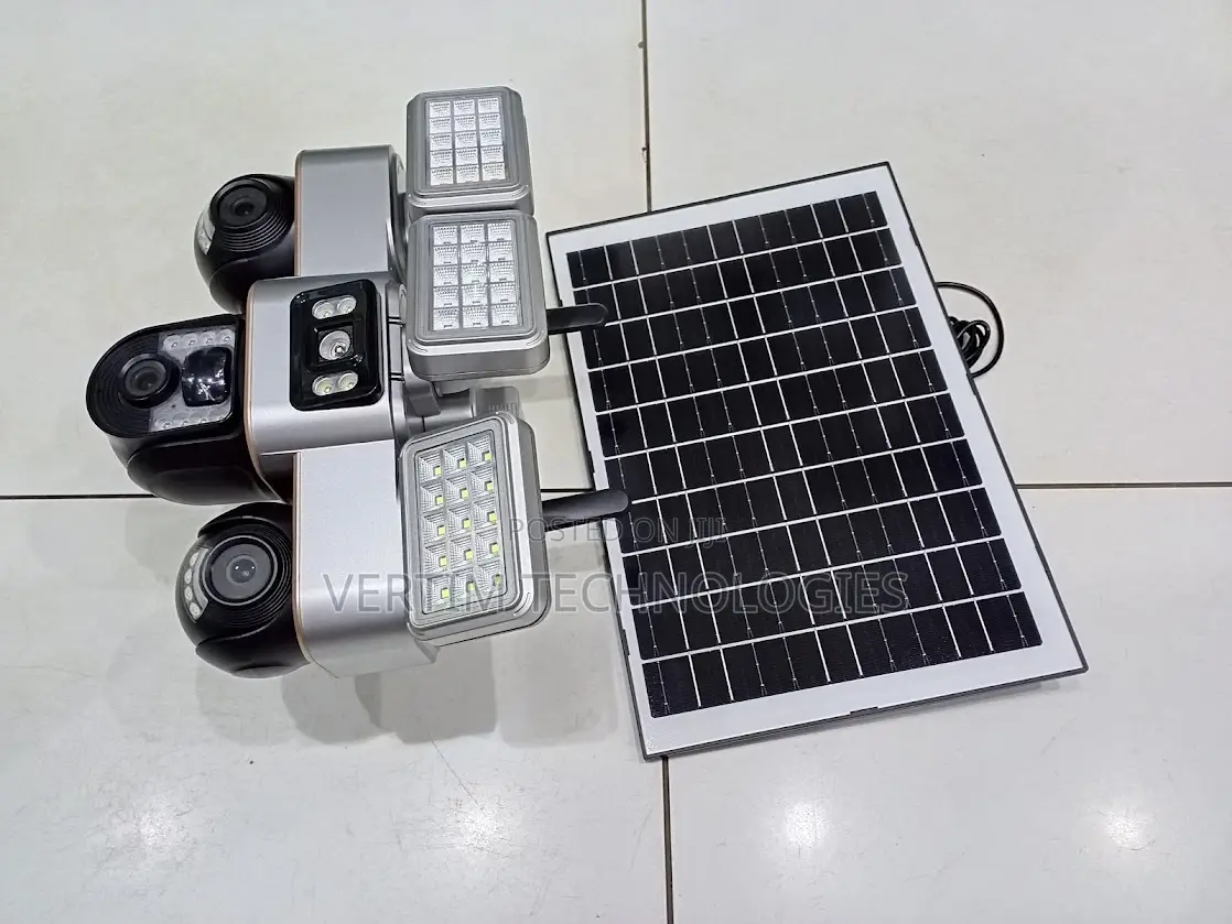 Energy Saving 12mp 4g PTZ Multiple Lens Camera With Solar Flood Light