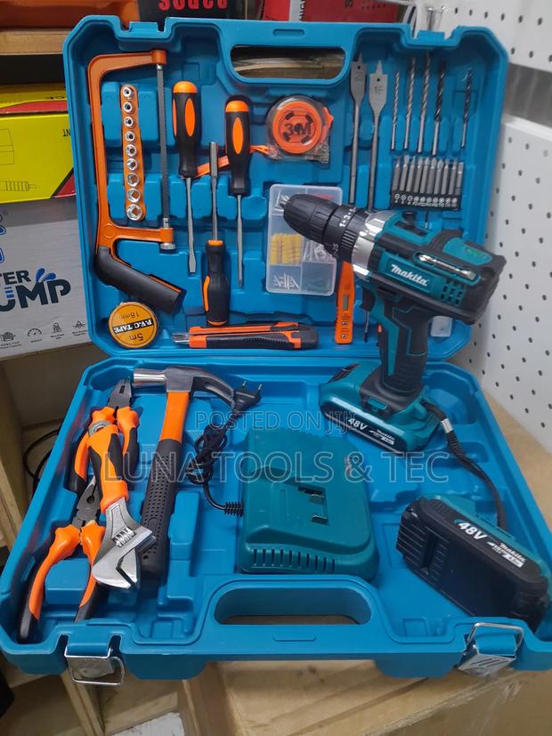 48v Makita Drill Set Accessories - main view