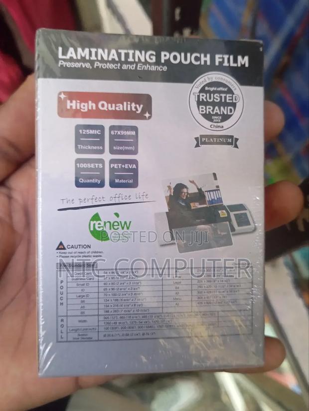 Laminating Pouches 67*99mm 125 Microns