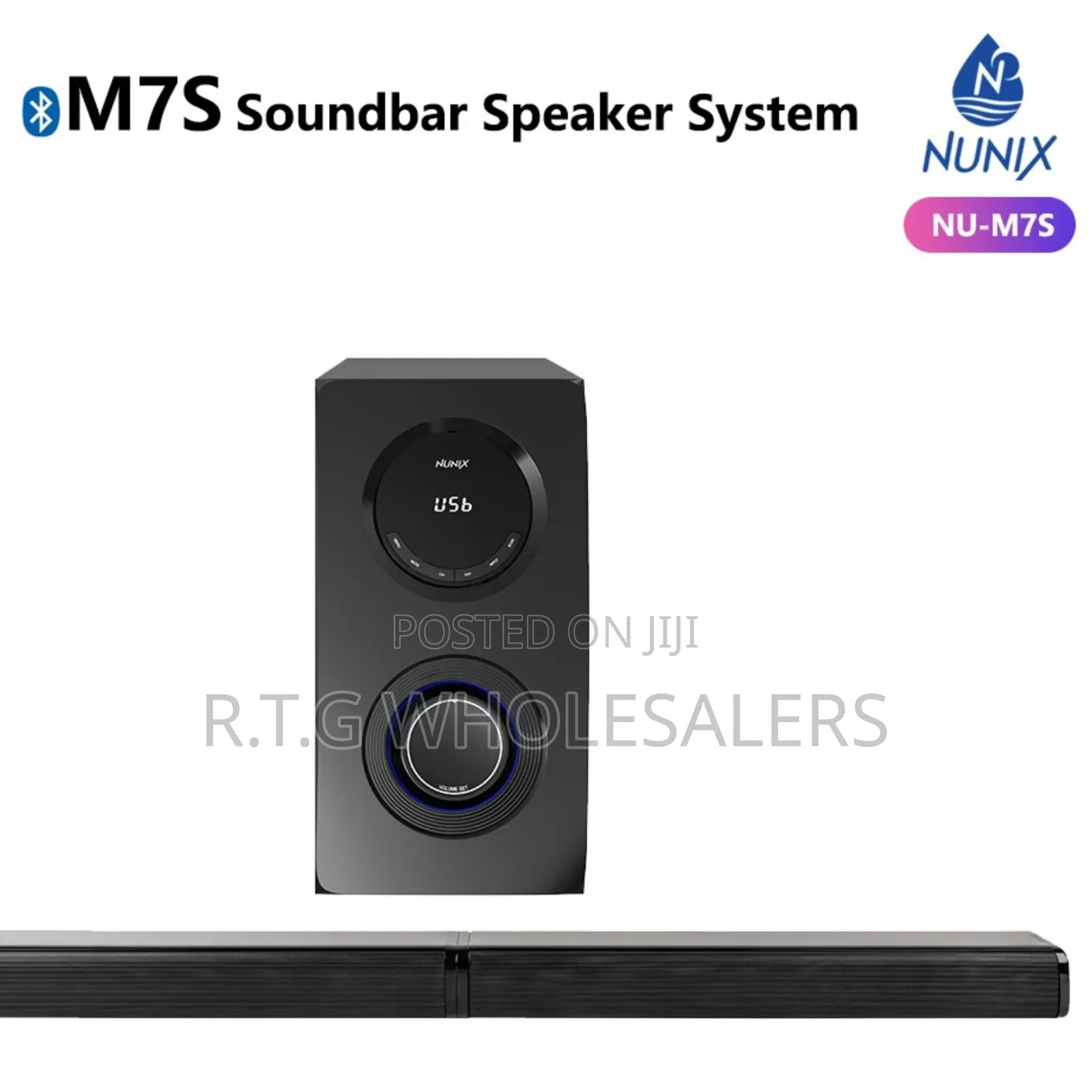 Nunix Nu‐M7s Home Theater Soundbar With Subwoofer