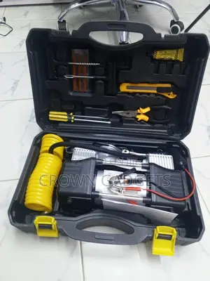 Portable 12v Tire Inflator Pump With Puncture Repair Kit