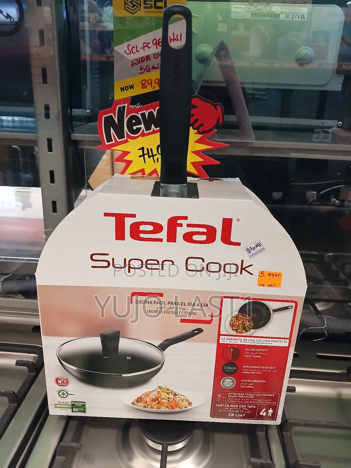 Tefal Aluminum Super Cook Non-Stick Cookware Set, Black,