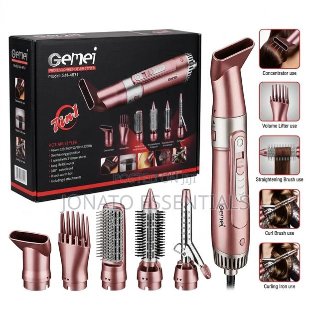 Gemei 7-in-1 Professional Hot Air Styler Hair Dryer Gm-4831