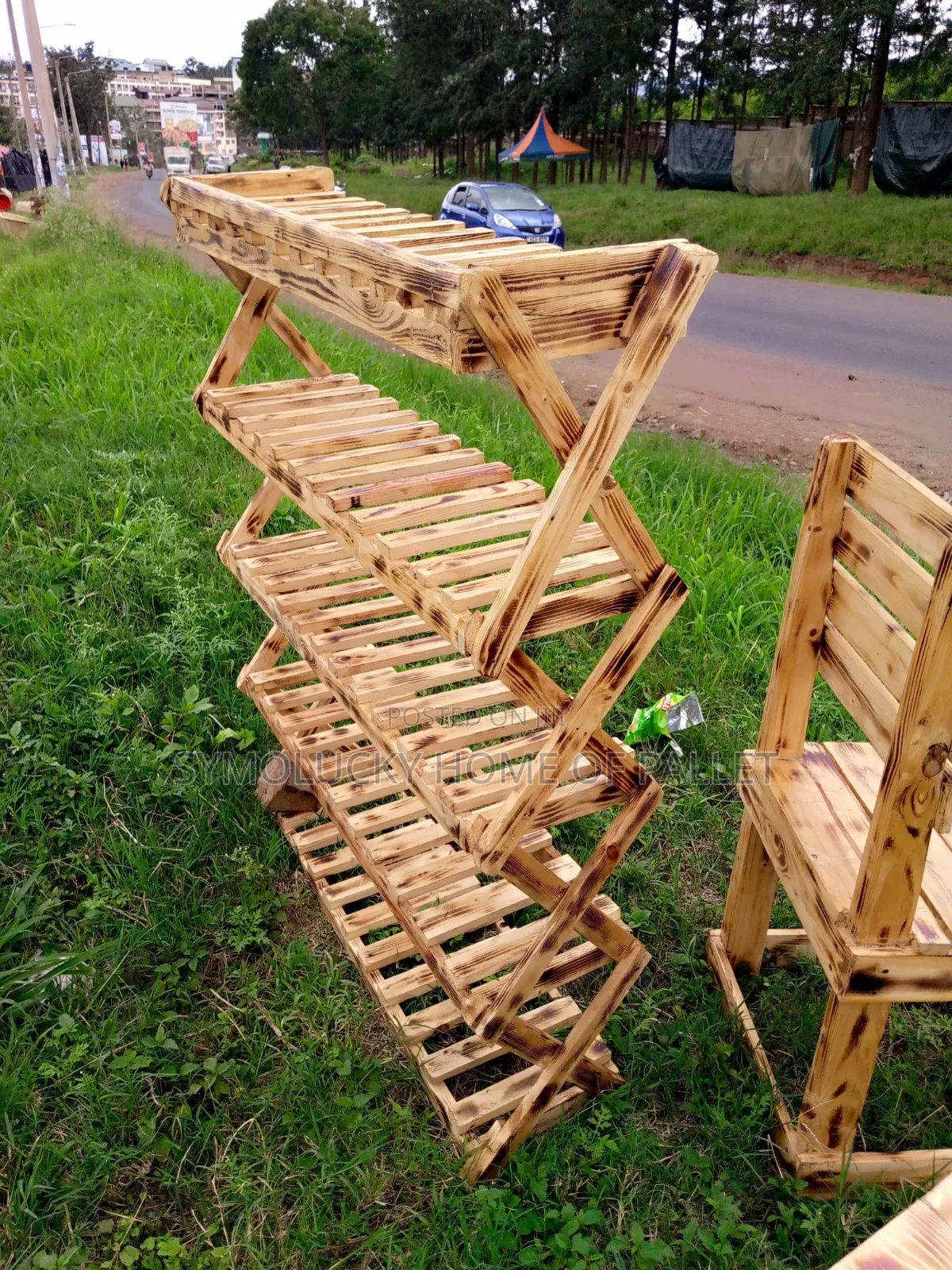 Pallet Framed Shoes Rack- 5 Layers Framed Blazed Pattern