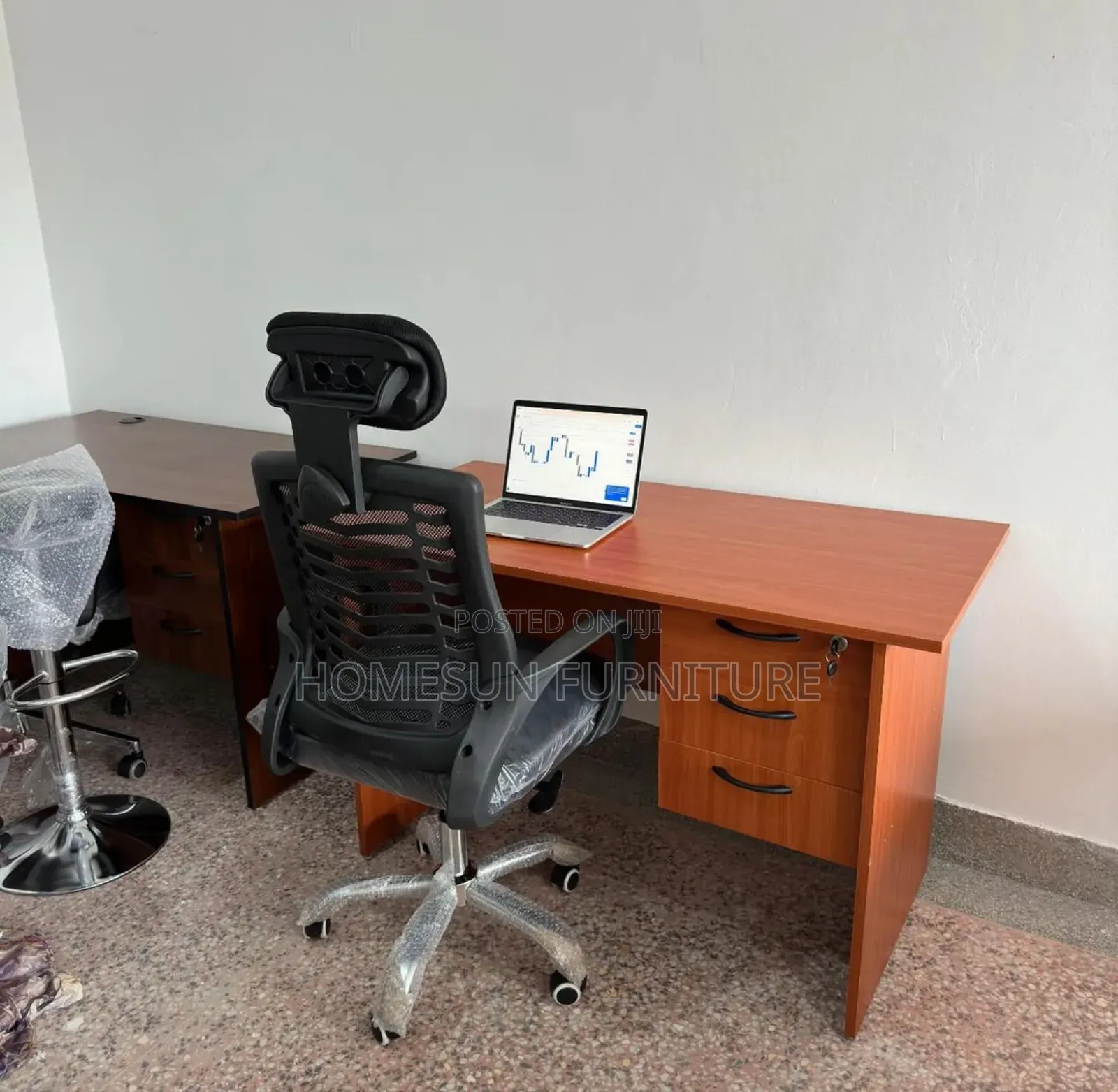 High Back Headrest Office Chair and Study Desk