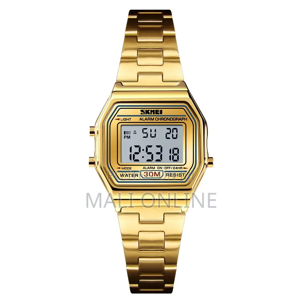 Skmei 1415 Men Digital Watch Stainless Steel Waterproof Led Backlight