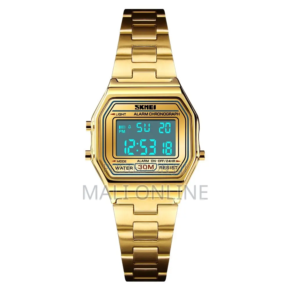 Skmei 1415 Men Digital Watch Stainless Steel Waterproof Led Backlight