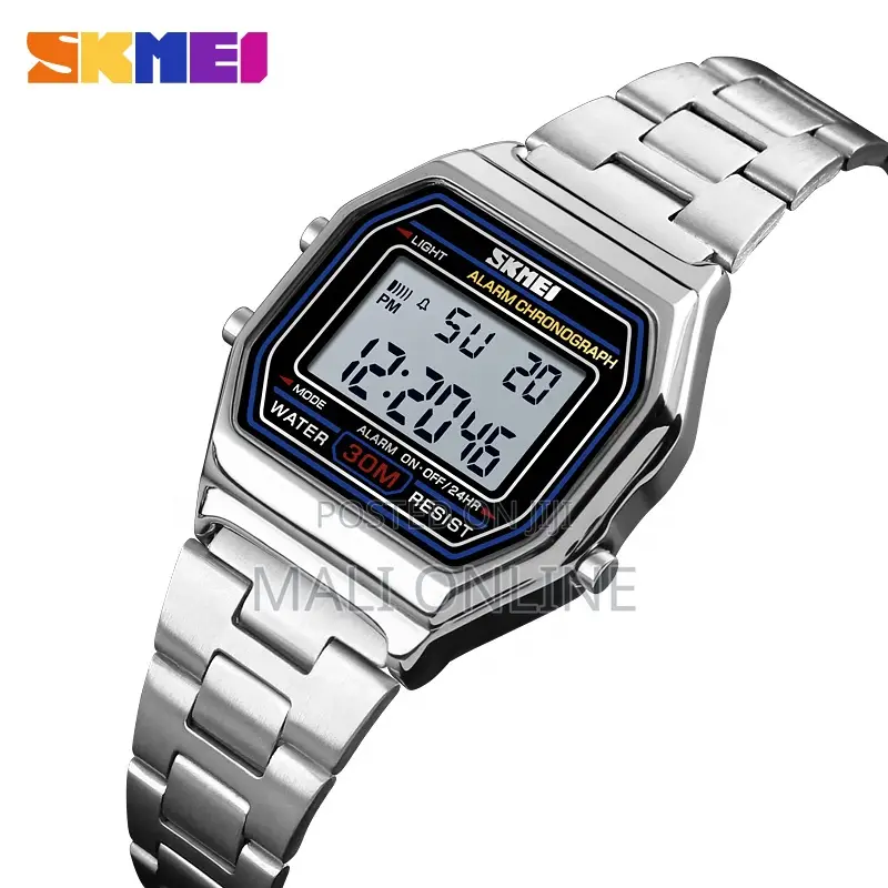 Skmei 1415 Men Digital Watch Stainless Steel Waterproof Led Backlight