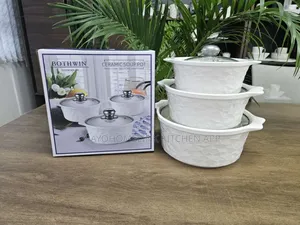 *3pcs Set Ceramic Casserole Serving Dishes With Glass Cover*