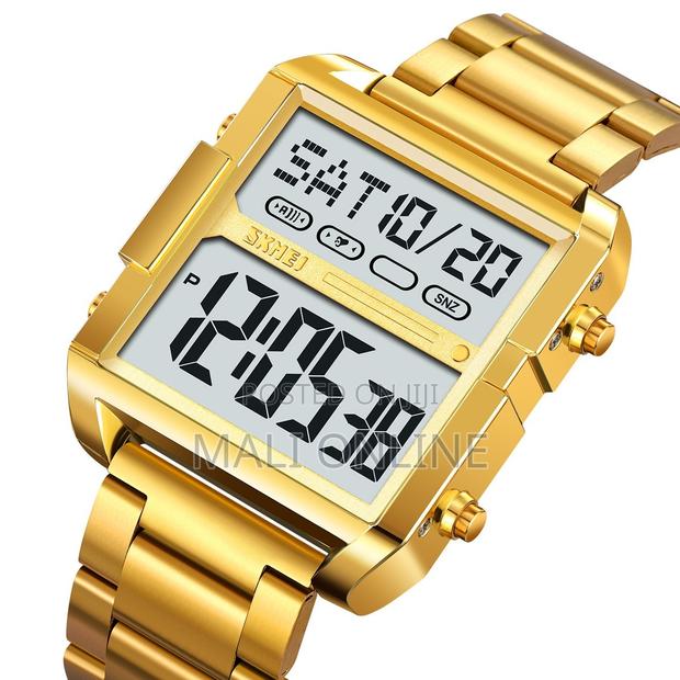 Skmei 2299 Men’S Digital Stainless Steel Watch Dual Time Waterproof