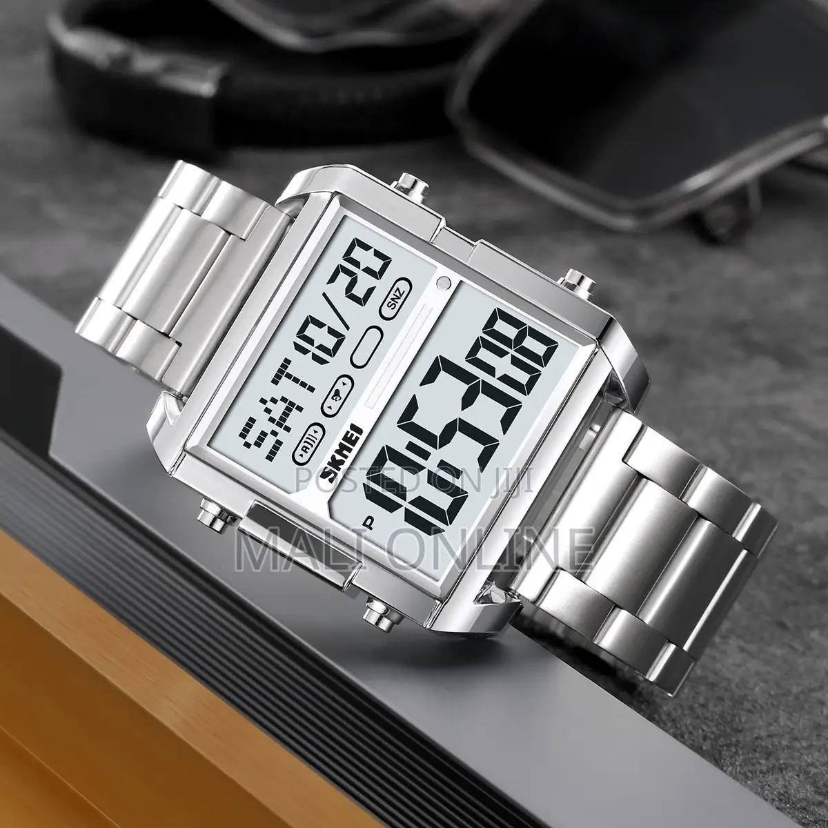 Skmei 2299 Men’S Digital Stainless Steel Watch Dual Time Waterproof