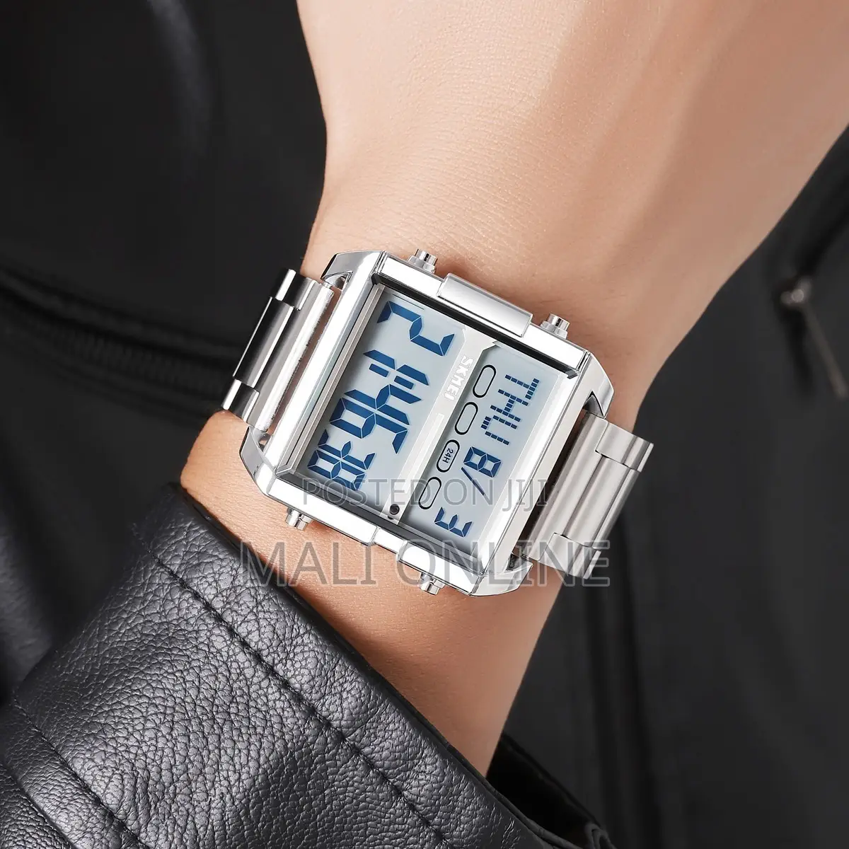 Skmei 2299 Men’S Digital Stainless Steel Watch Dual Time Waterproof