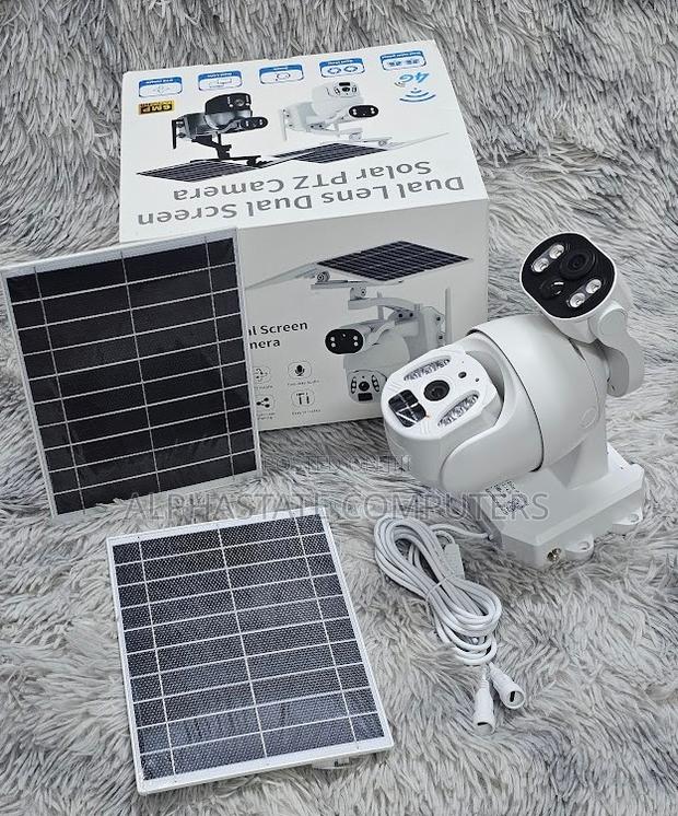 Dual Lens Solar CCTV Camera 6mp Two Way Audio Talk Listen Camera