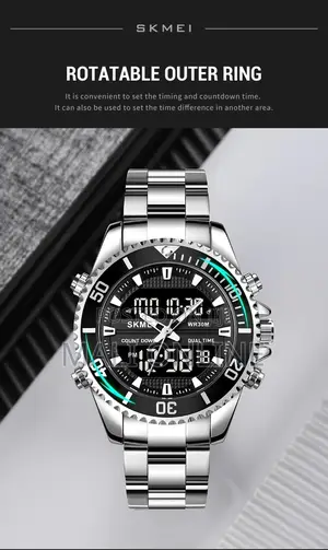 Skmei 1850 Men’S Digital Sports Watch Triple Time Dual Movement