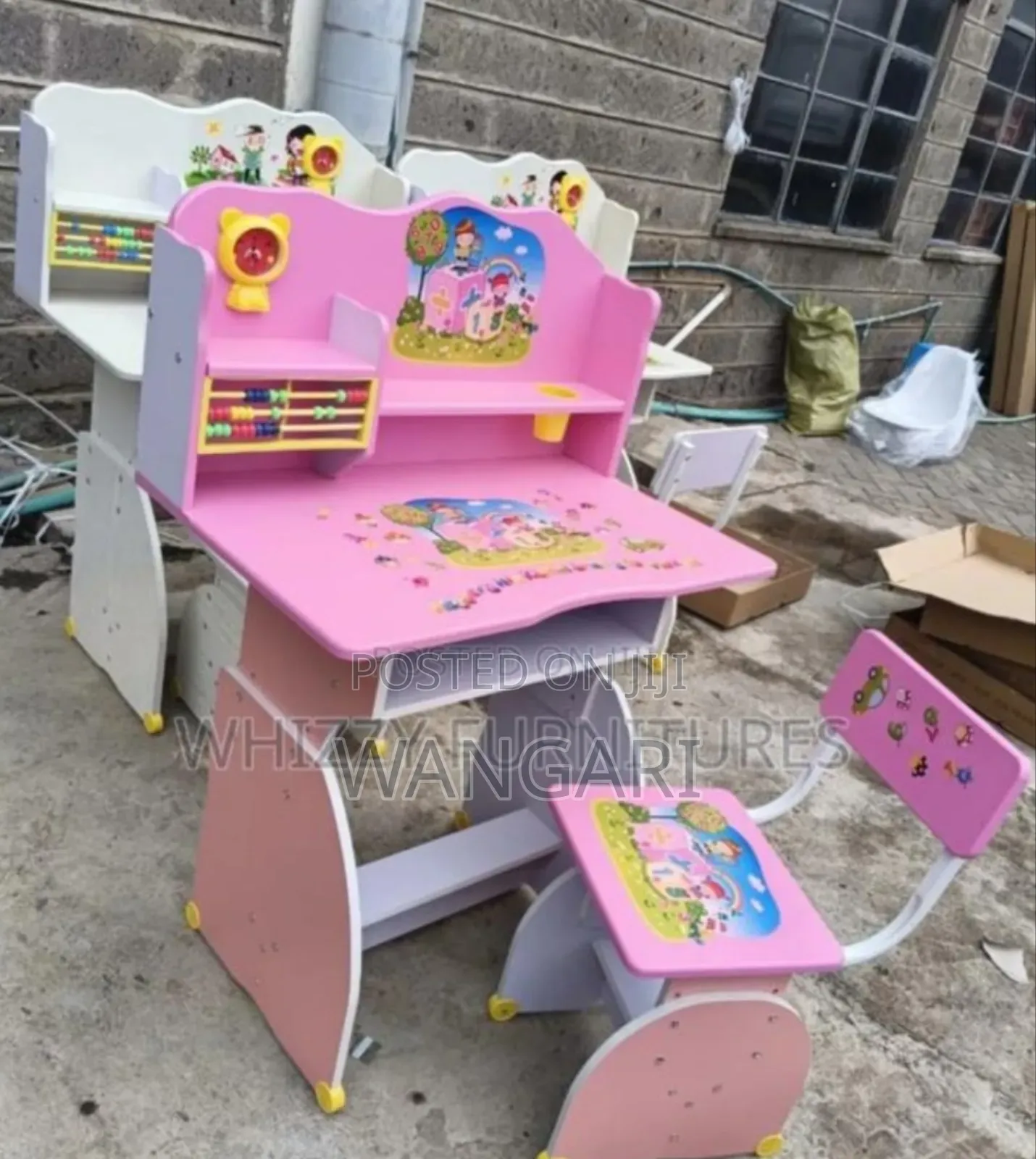 Pink Kids Study Desk