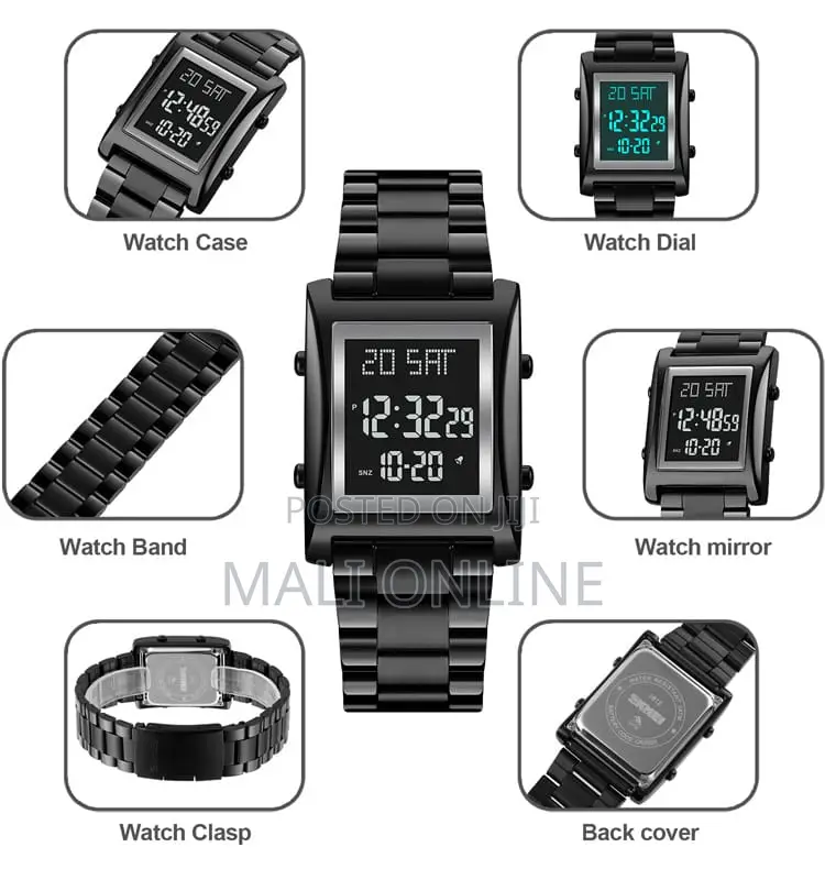 Skmei 1812 Digital Men’S Watch Stainless Steel Water Resistant 50m