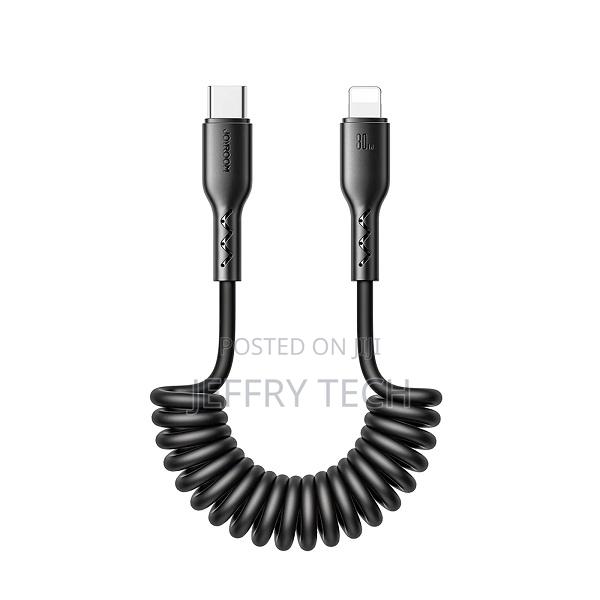 Coiled Fast Charging Data Cable for Car (Type-C to Type-C/Pd) 1.5m-
