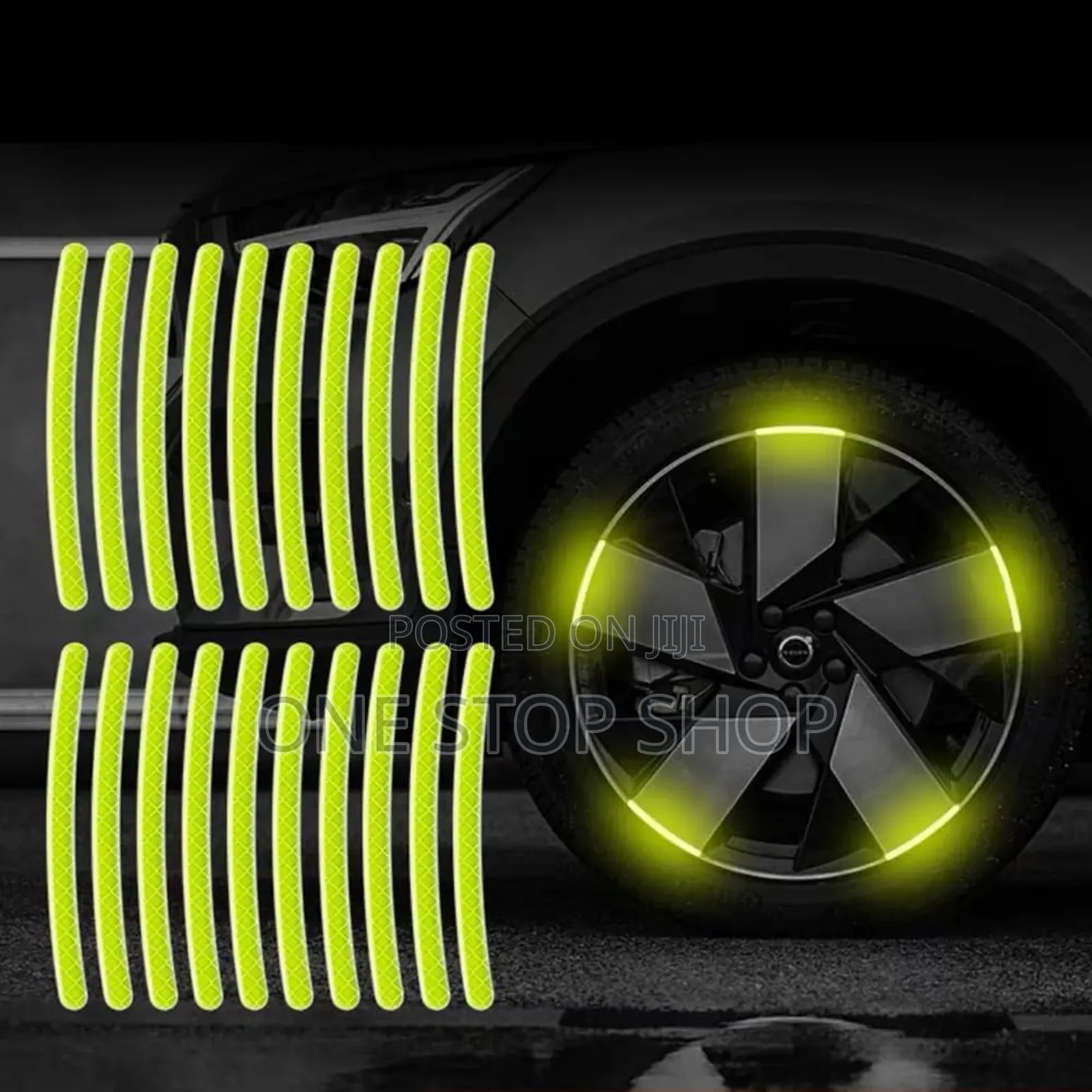 20pcs Luminous High Visibility Tire Rim Stickers