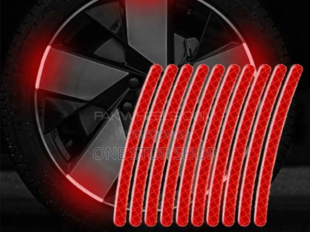 20pc Red Reflective Tire Decal Sticker Strips - main view