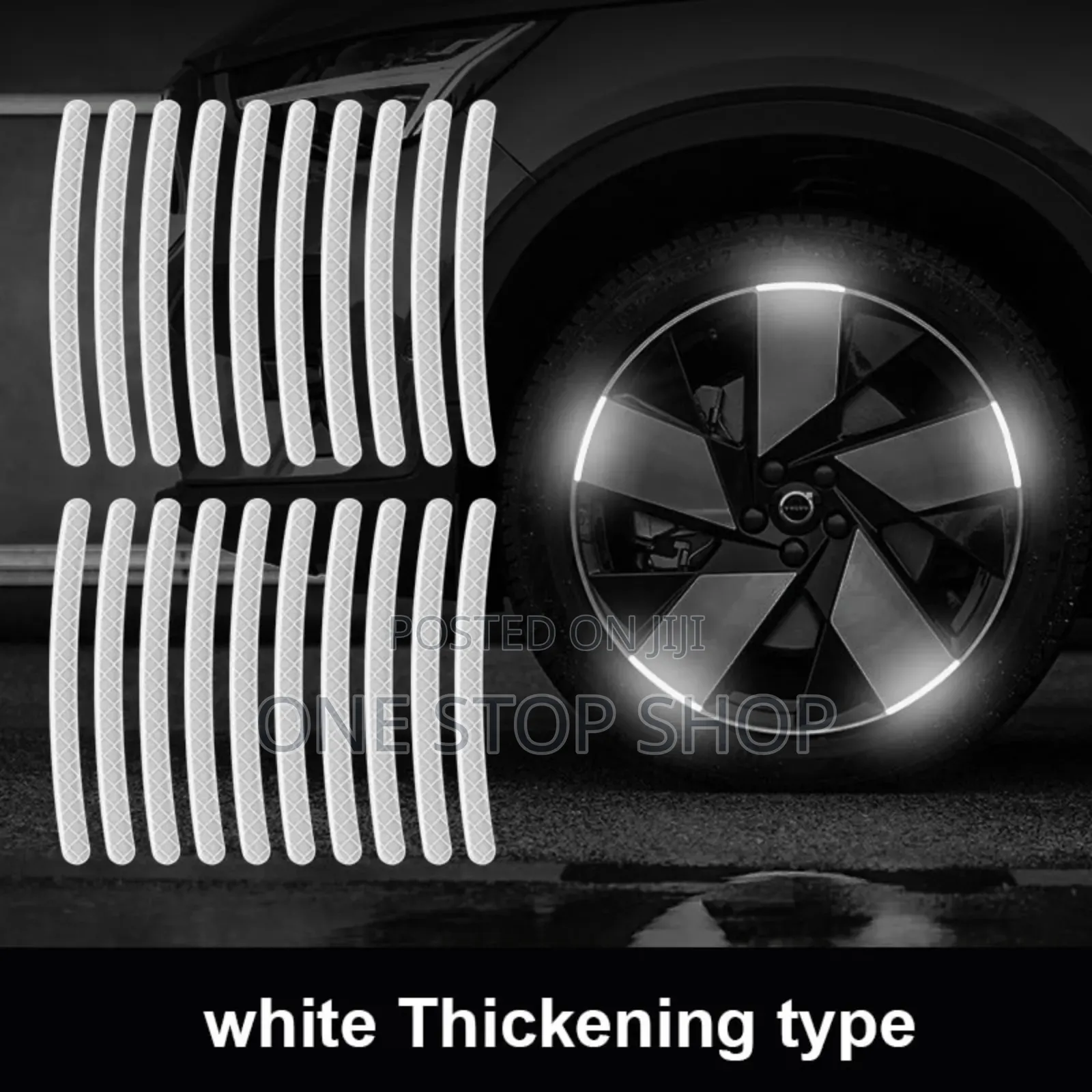 20pcs White Reflective Rim Tape Strips