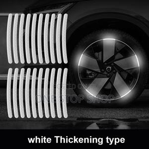 20pcs White Reflective Rim Tape Strips - thumbnail 2