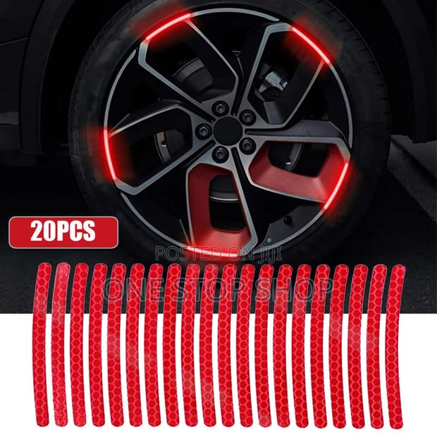 20pcs Red Night Glowing Tyre Stickers - main view