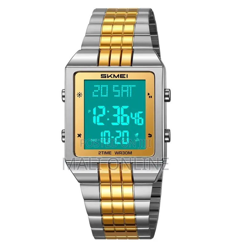 Skmei 2335 Digital Watch Stainless Steel Square Ultra Thin Waterproof