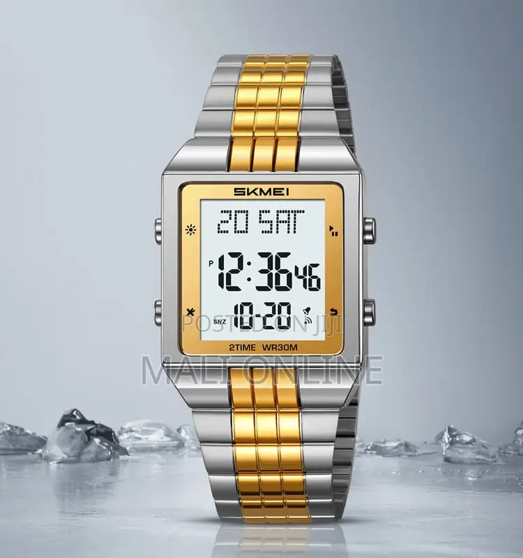 Skmei 2335 Digital Watch Stainless Steel Square Ultra Thin Waterproof