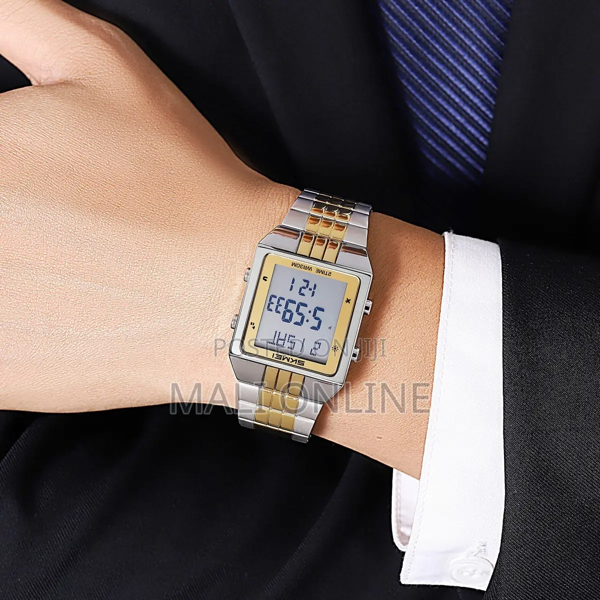 Skmei 2335 Digital Watch Stainless Steel Square Ultra Thin Waterproof
