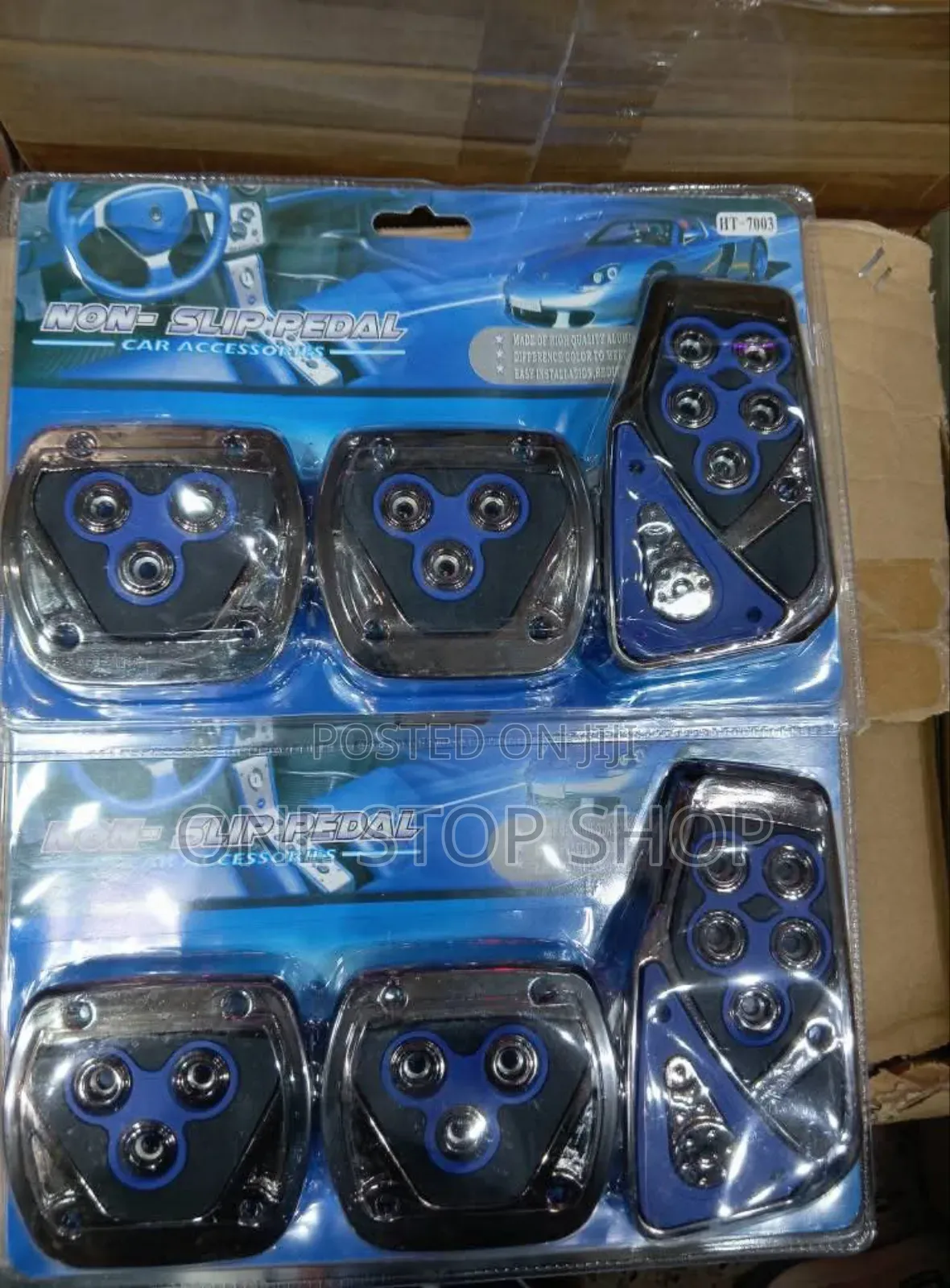 Manual Blue Universal Fit Pedal Covers 3pc Pack