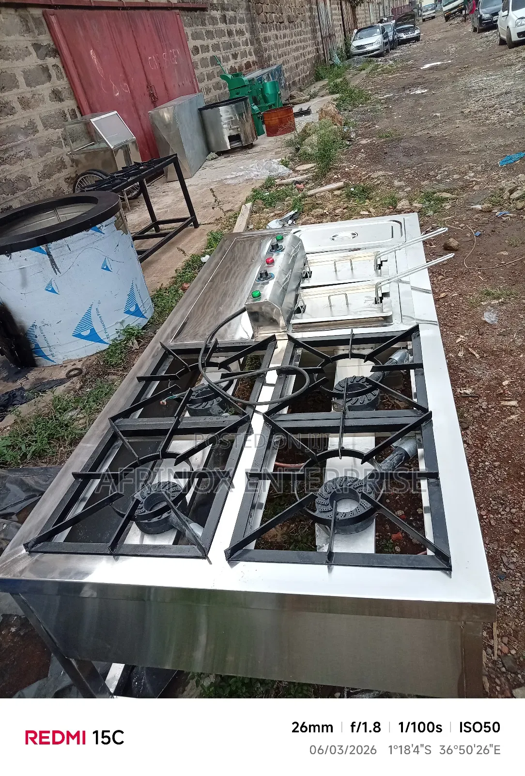Combined Commercial Cooker, 4 Burner With Deep Fryer