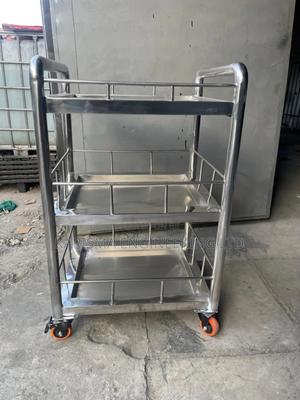 3-Layer Stainless Steel Medical Trolley - thumbnail 2