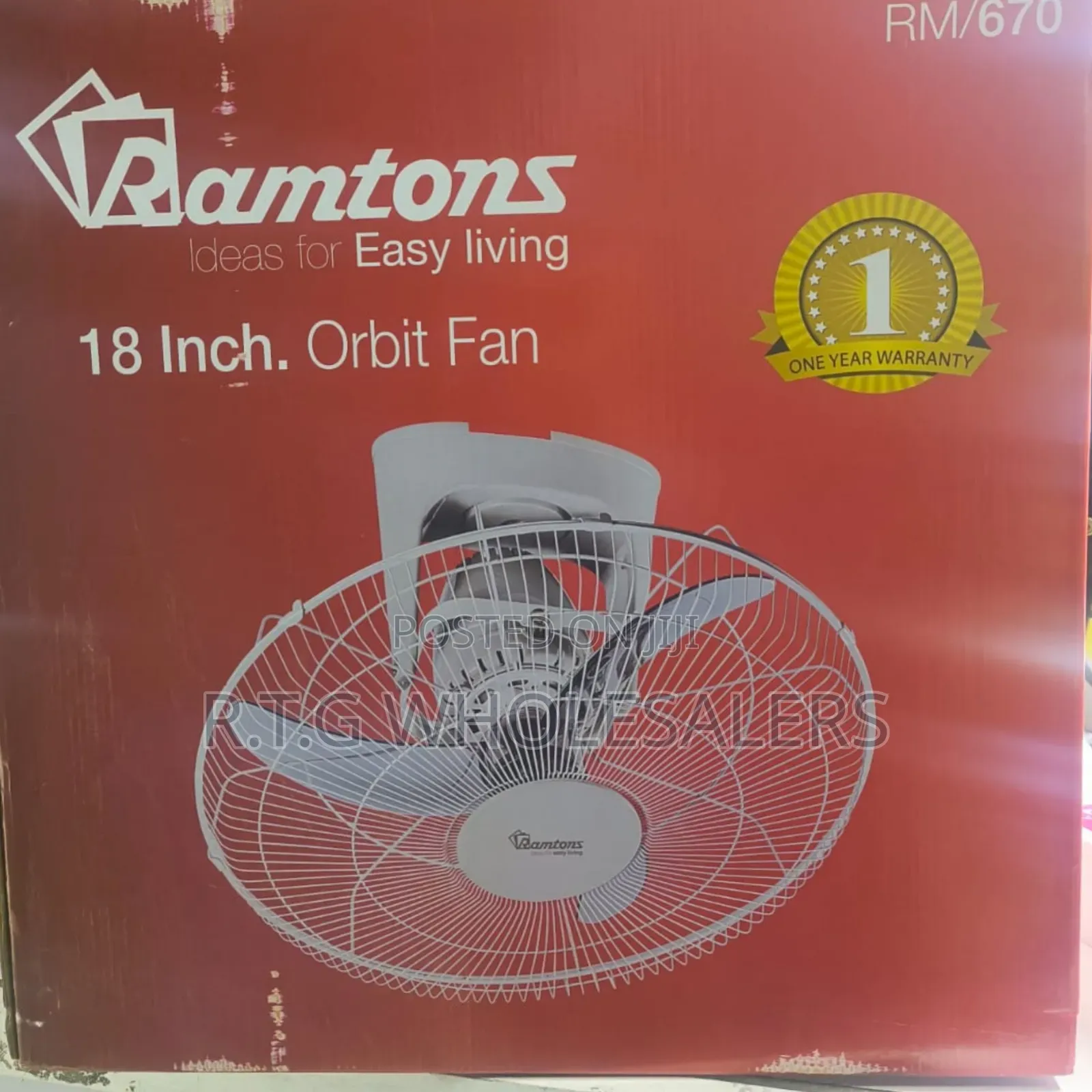 18 Inch Ramtons Orbit Fan – Strong Airflow Durable Motor