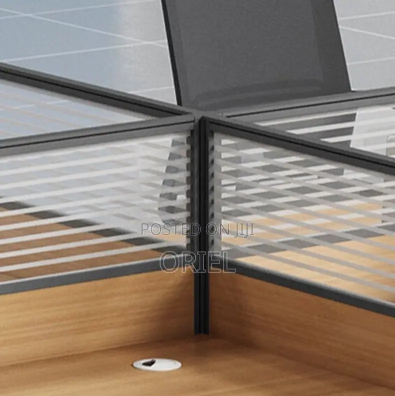 Office Workstations; Modern Collaborative 6-User Workspace Desk