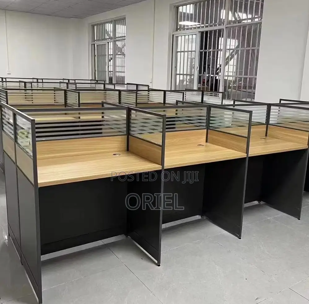 Office Workstations; Modern Collaborative 6-User Workspace Desk