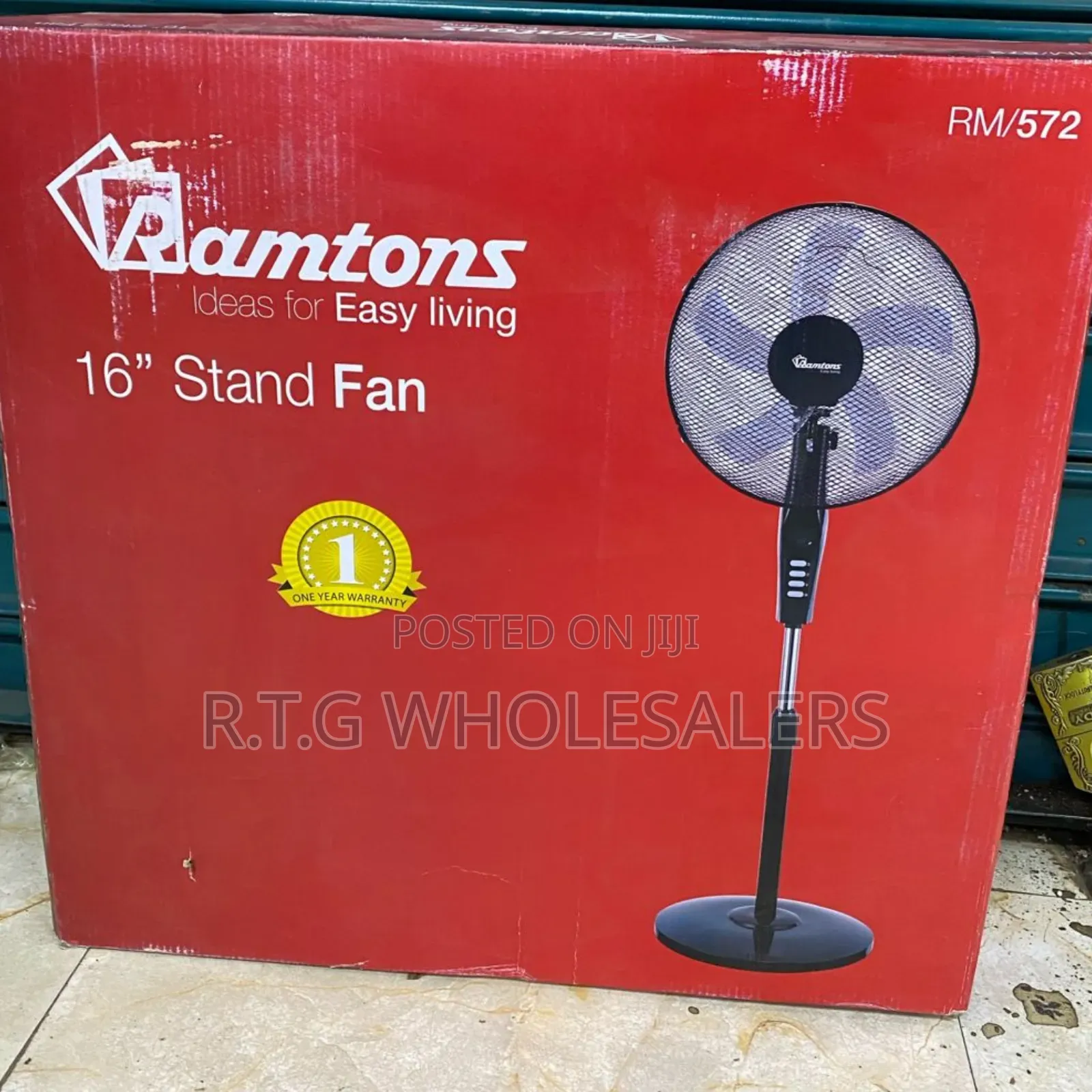 Ramtons Rm/572 Econo Stand Fan in Black With 3 Adjustable Speeds