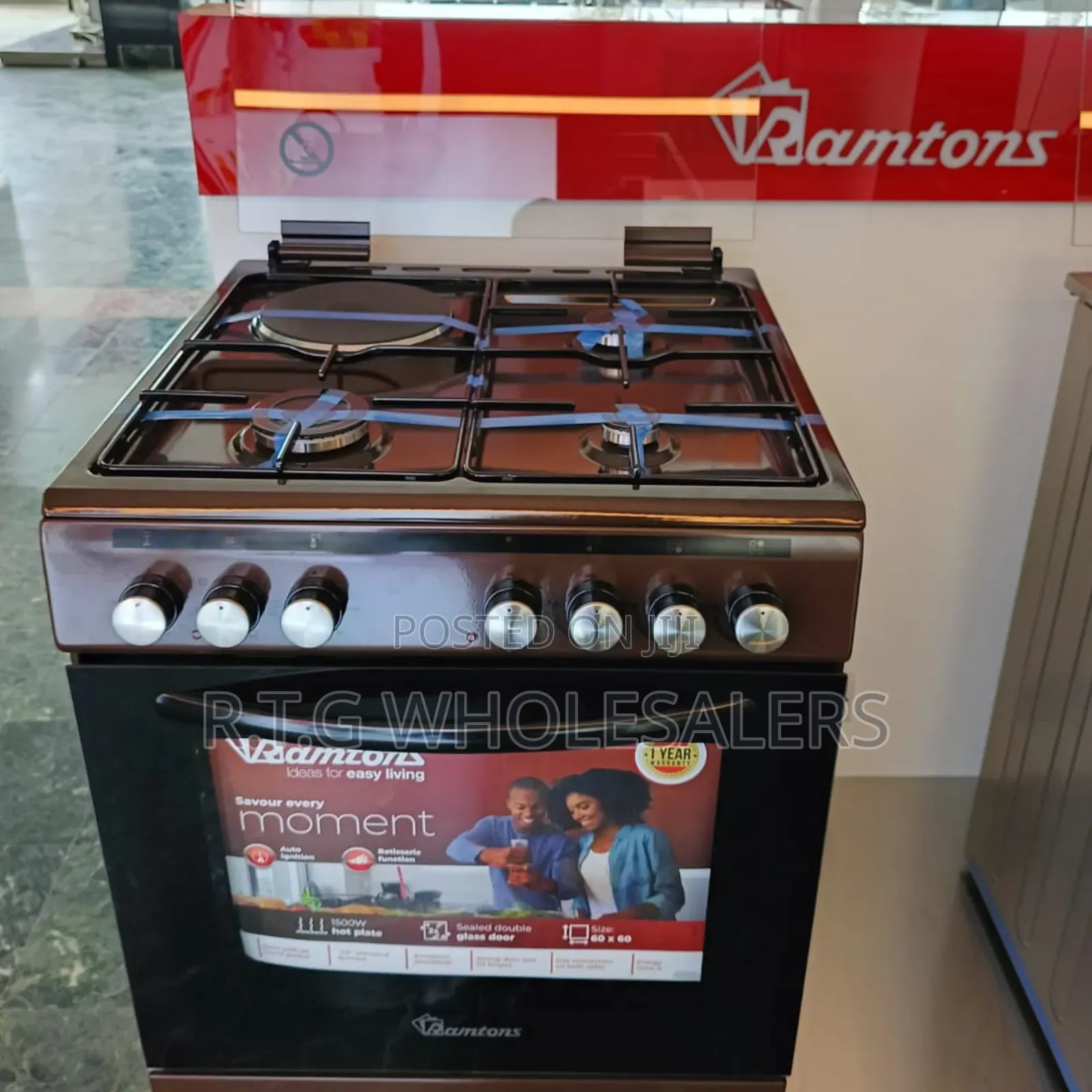 Ramtons Rc 605 Freestanding Gas Electric Cooker – Brown Finish